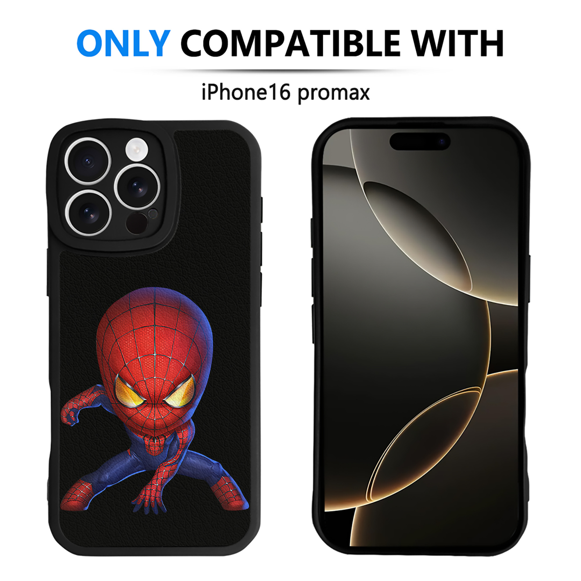 （画像用） Spider Man スパイダーマン 【iPhone 16シリーズ対応】シリコンスマホケース（レザー調） 材質：シリコン